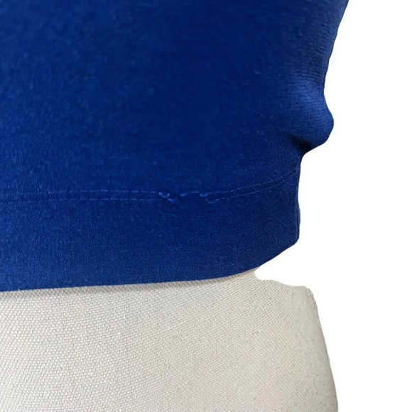 Love Republic Royal Blue Cropped Top Size Small Cutout Sides Stretch Ruched - Picture 6 of 8